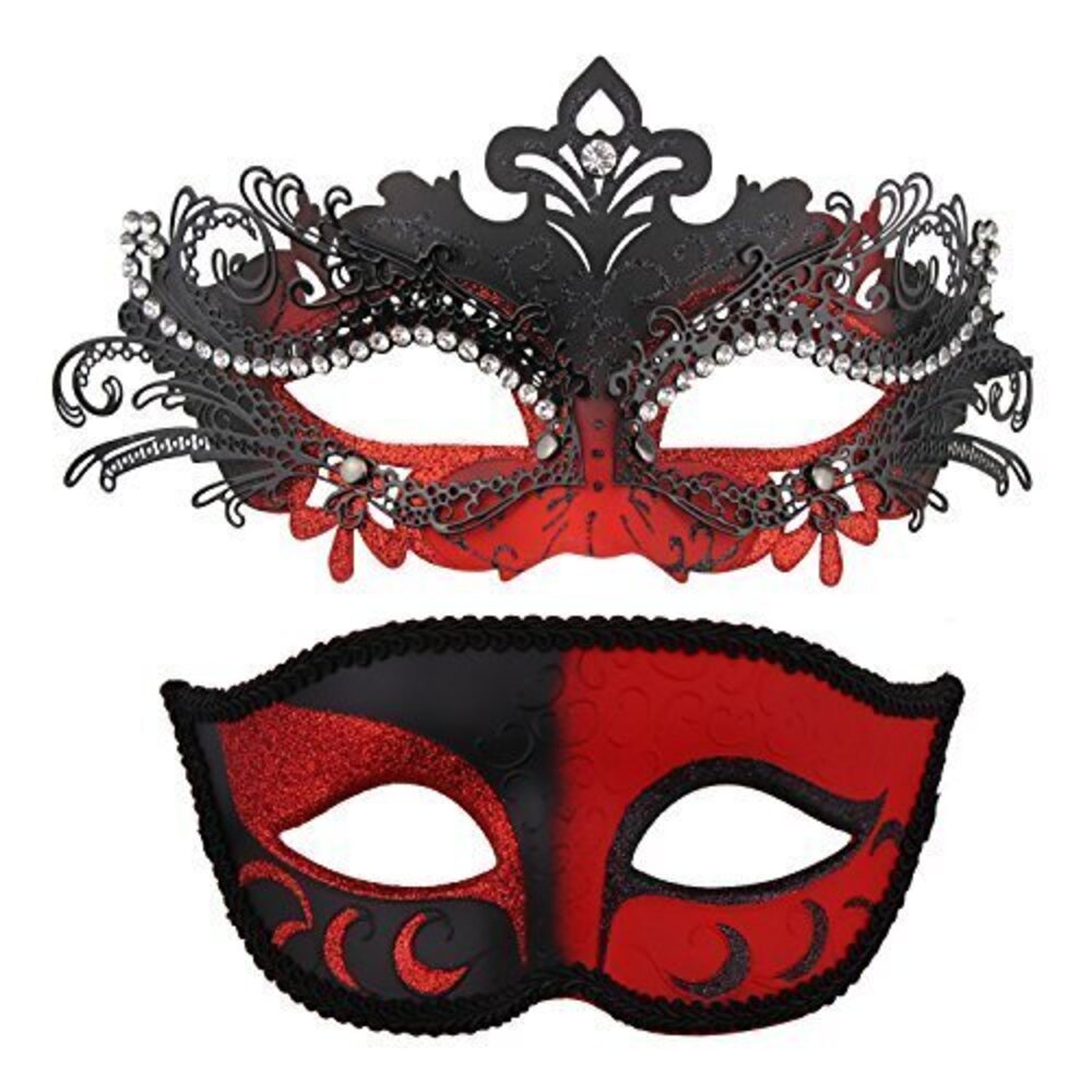 1583 Couple Masquerade Mask Set Venetian Party Mask Mardi Gras Mask